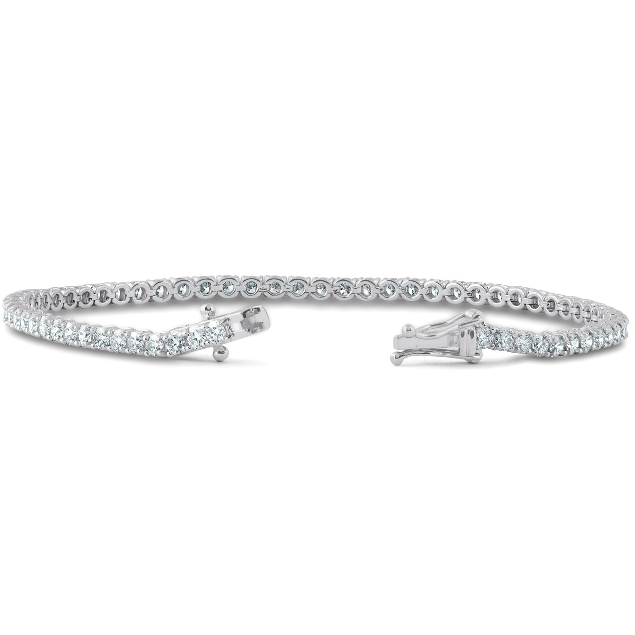 4 Carat TW Round Cut Diamond Tennis Bracelet 14k White Gold Lab Grown (G-H, SI)