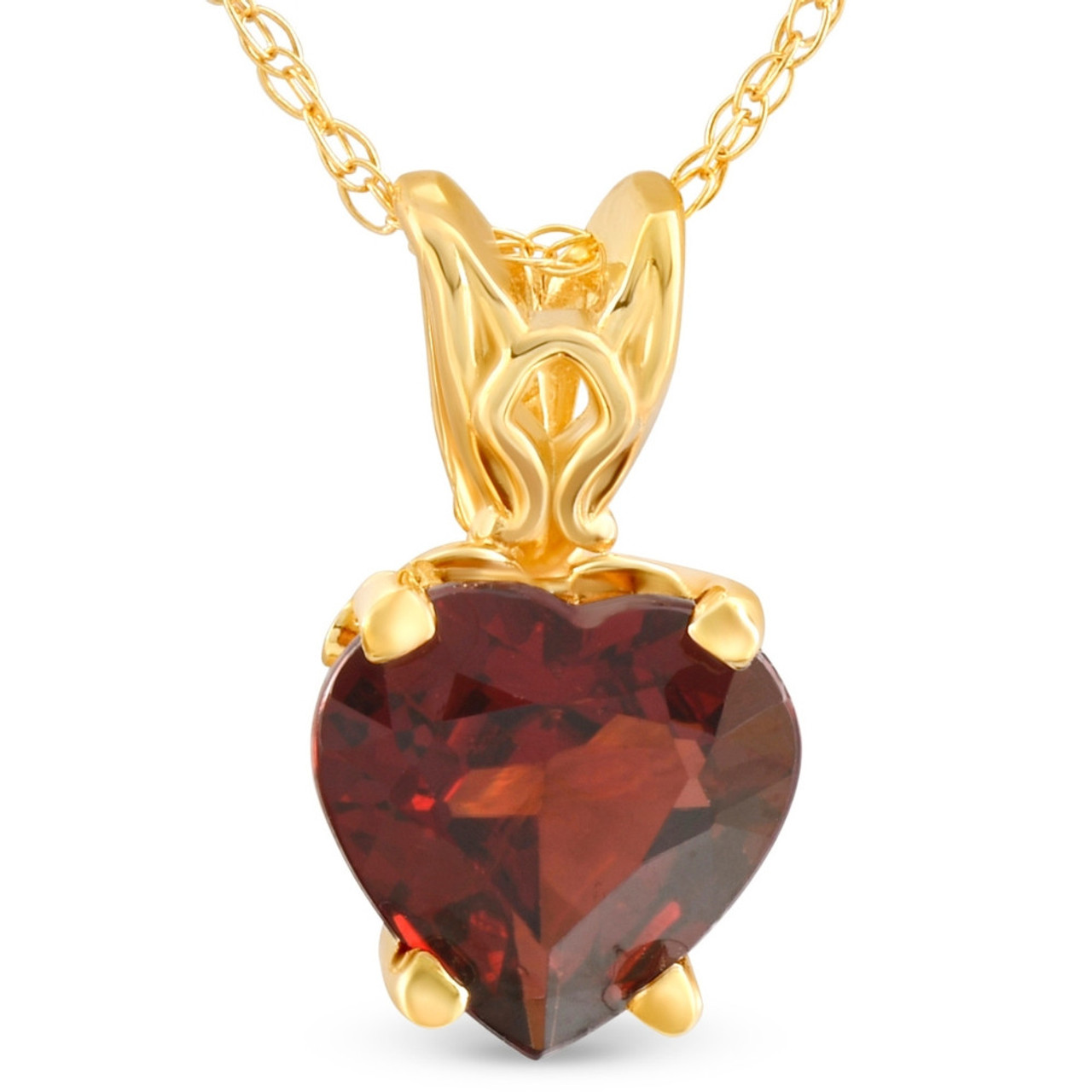 7mm Women's Heart Pendant in Garnet 14k White, Rose, or Yellow Gold Necklace 7mm Women's Heart Pendant in Garnet 14k White, Rose, or Yellow Gold Necklace