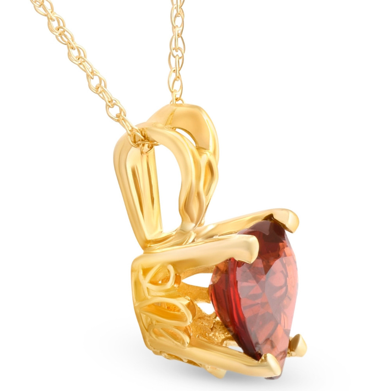 7mm Women's Heart Pendant in Garnet 14k White, Rose, or Yellow Gold Necklace 7mm Women's Heart Pendant in Garnet 14k White, Rose, or Yellow Gold Necklace