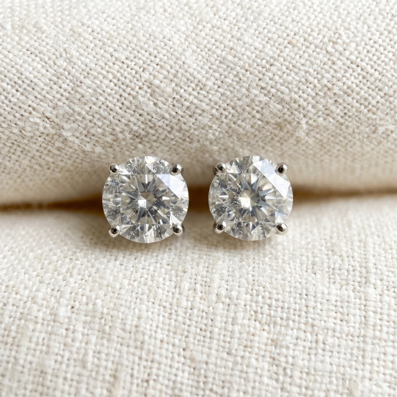 2 1/4 ct TDW Diamond Screw Back Studs 14K White Gold (F-G, SI)