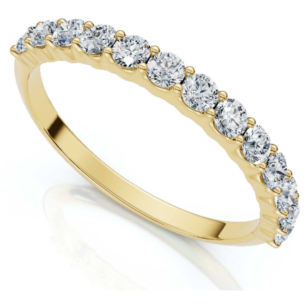 1/2 Ct TDW Diamond Wedding Ring Womens Anniversary Band 14k Yellow Gold (G-H, I1)