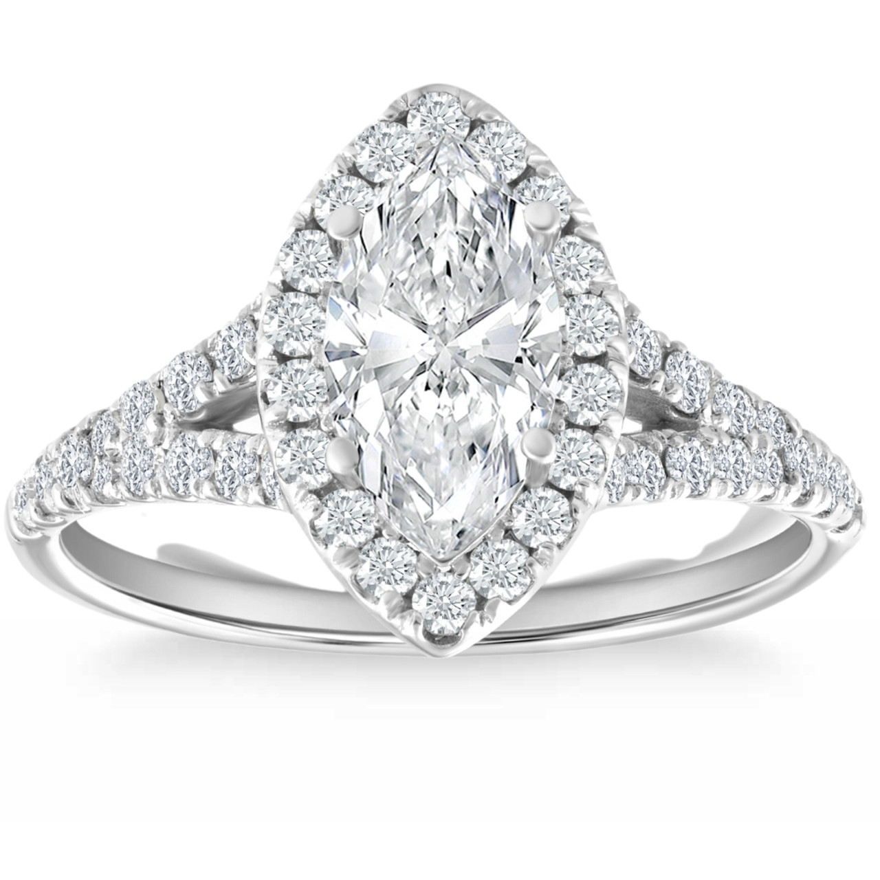 Certified 1.50Ct Marquise Diamond Engagement Ring 14k White Gold Lab Grown (F-G, VVS) Certified 1.50Ct Marquise Diamond Engagement Ring 14k White Gold Lab Grown (F-G, VVS)