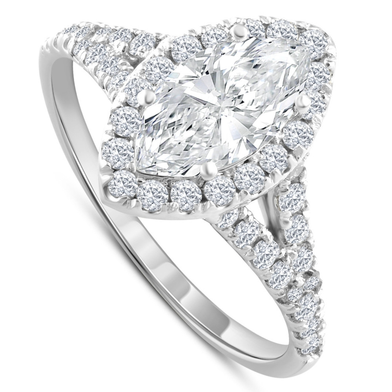 Certified 1.50Ct Marquise Diamond Engagement Ring 14k White Gold Lab Grown (F-G, VVS) Certified 1.50Ct Marquise Diamond Engagement Ring 14k White Gold Lab Grown (F-G, VVS)