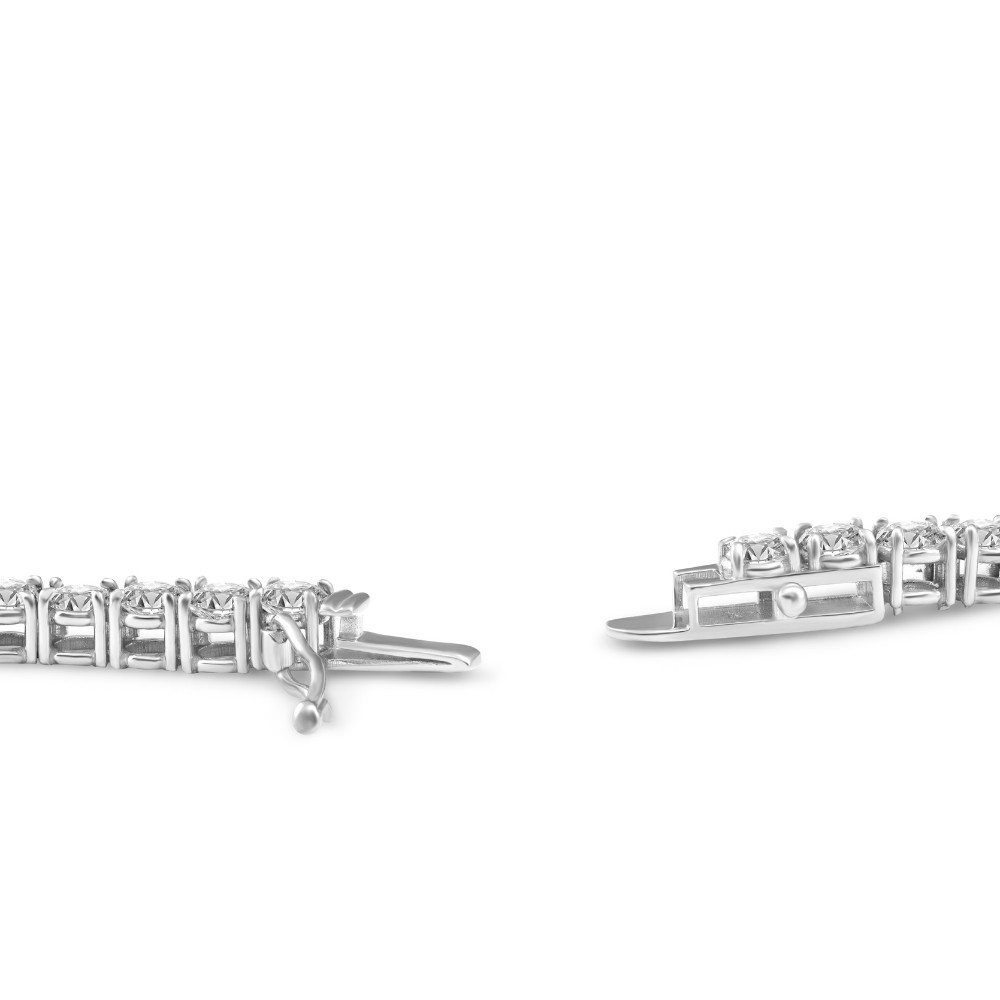 23 Ct TW Round Cut lab Grown Diamond Tennis Necklace 14K White Gold 18" (F-G, VS)