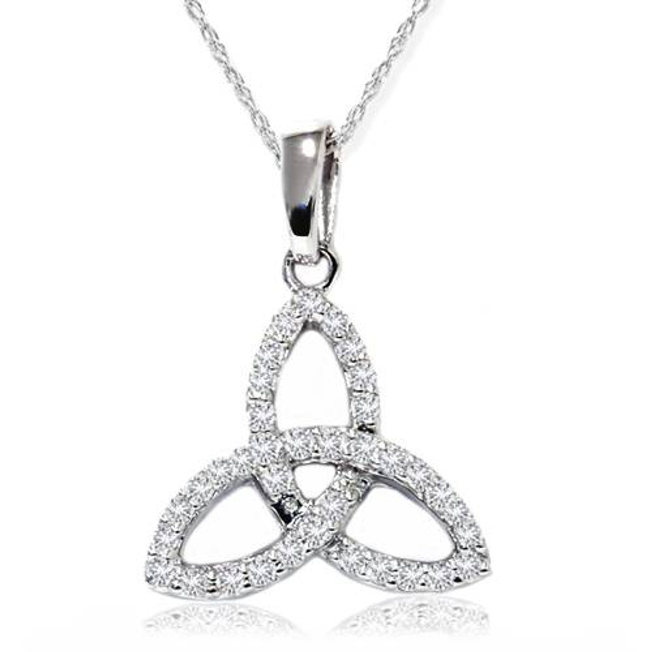 Keith Jack Sterling Silver Diamond Celtic Trinity Knot Synergy Magnetic  Necklace | eBay