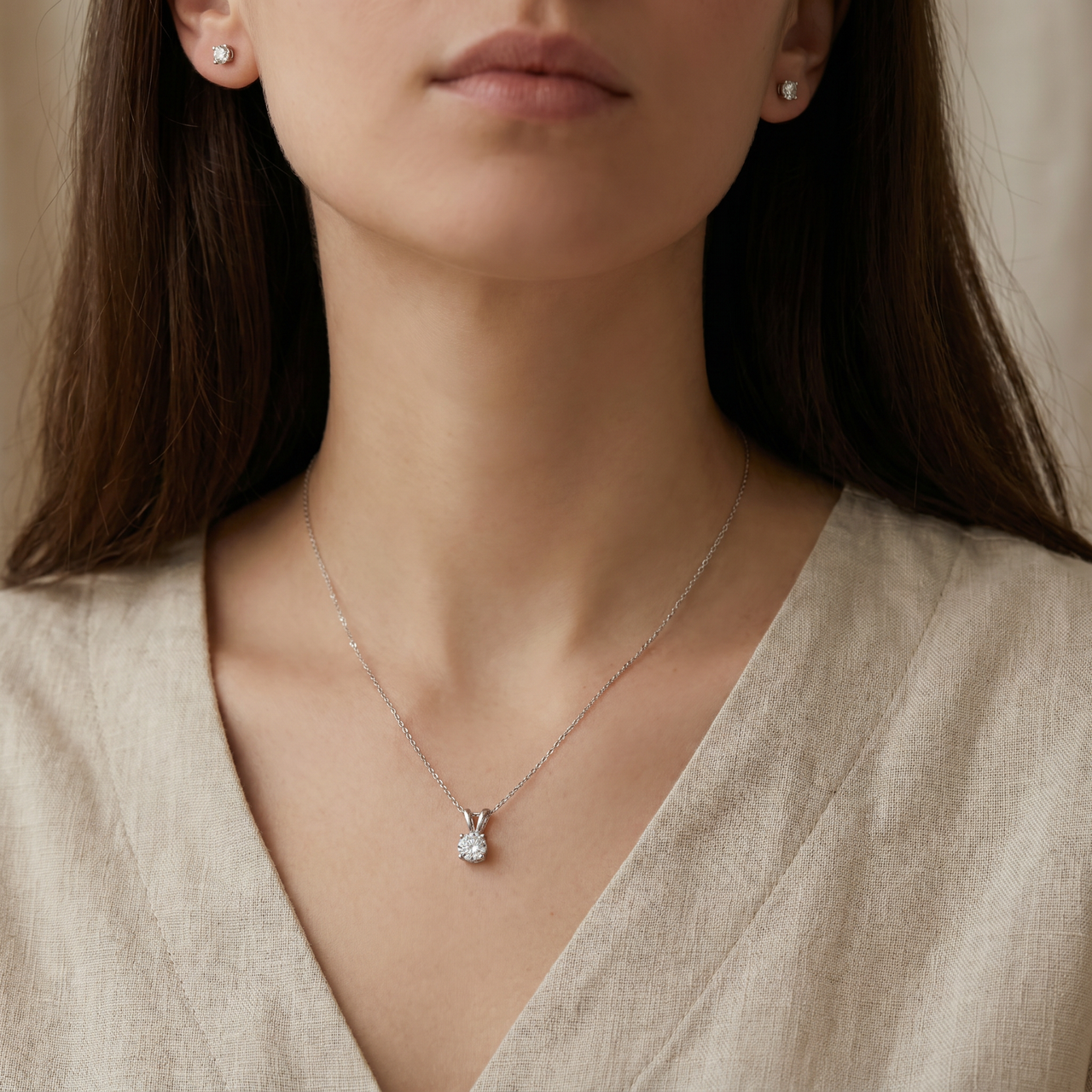 1/2 ctw Diamond Solitaire Necklace 