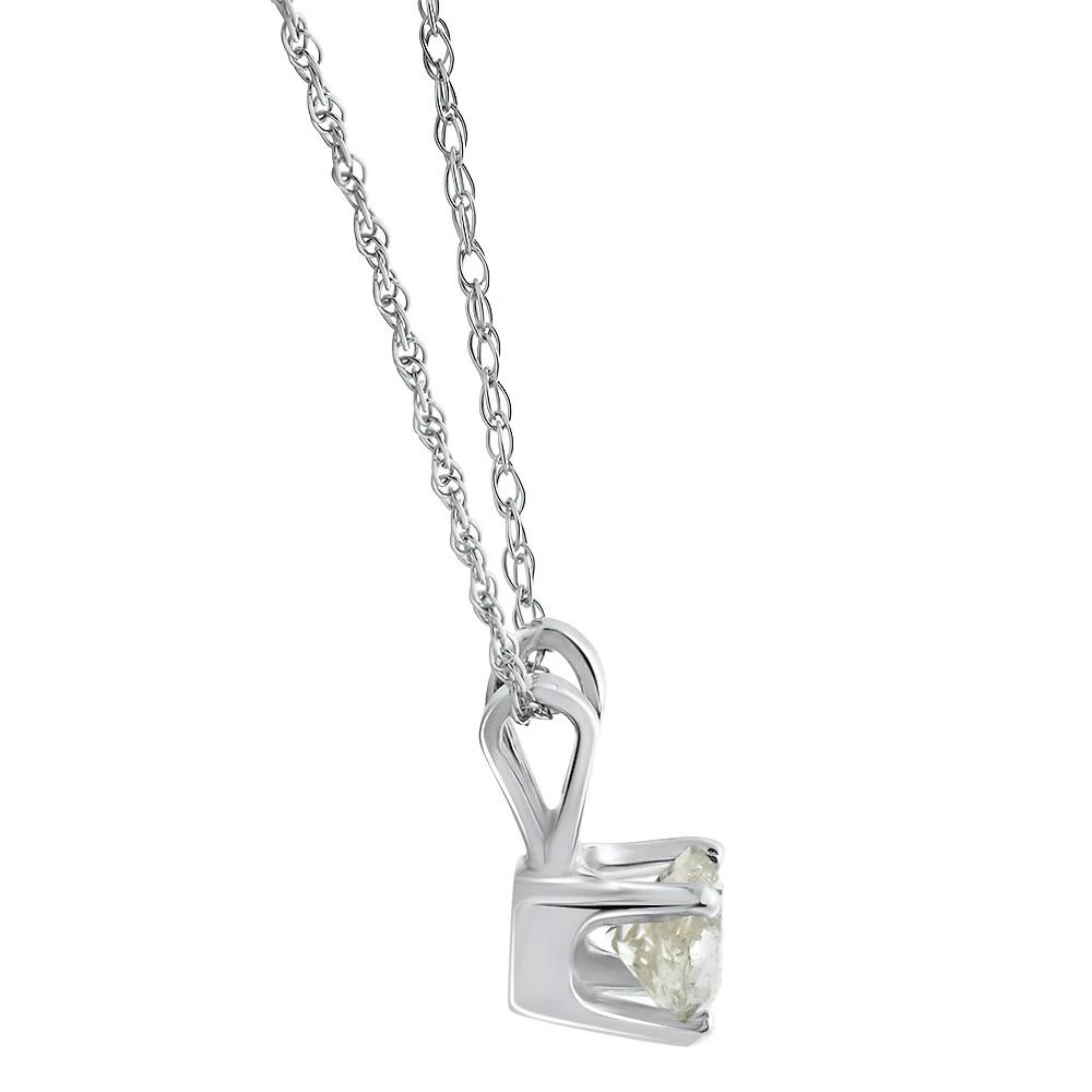 1/2 ctw Diamond Solitaire Necklace & Studs Earrings Set 14K White Gold (J-K, I2-I3)