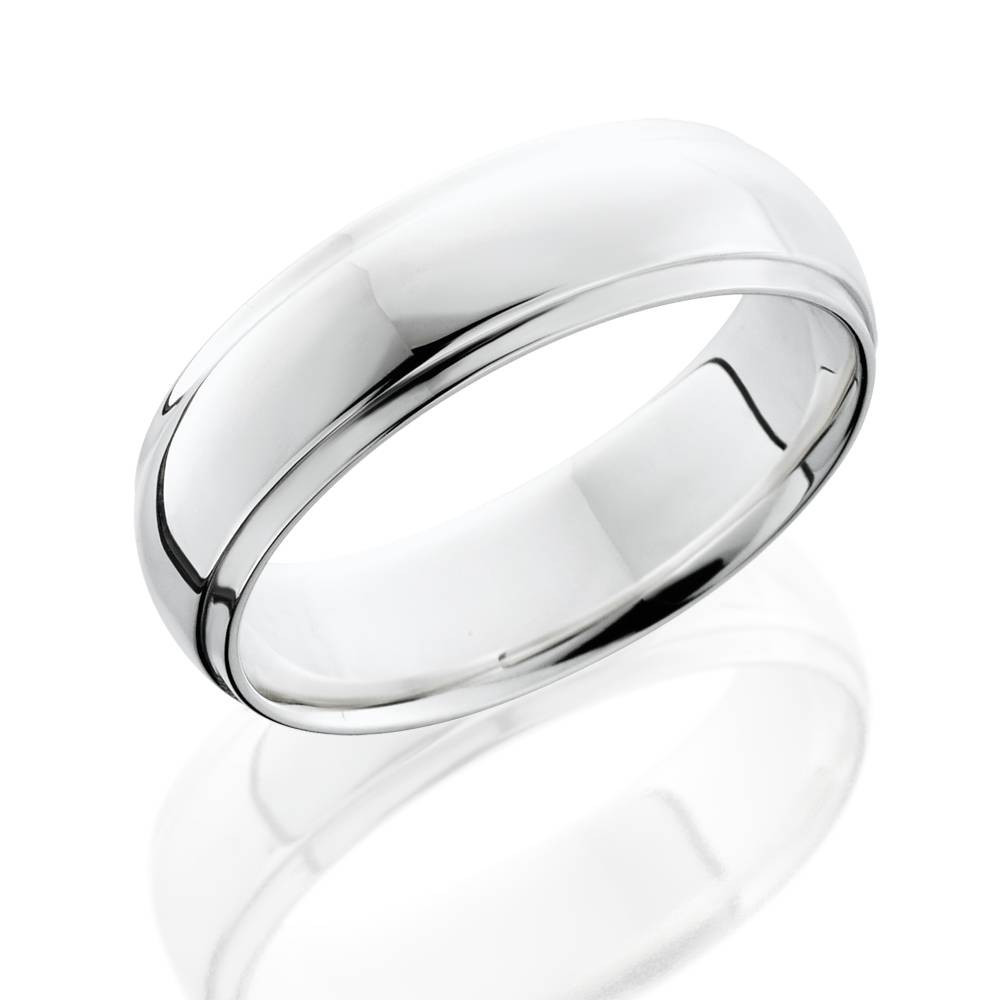 Step Cut Polished Wedding Band 950 Platinum