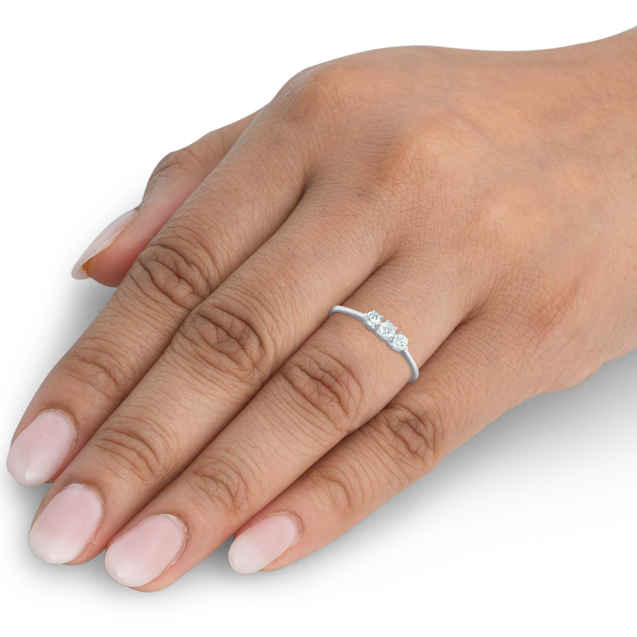 1/5ct 3-Stone Diamond Promise Ring 14K White Gold (G-H, I1)