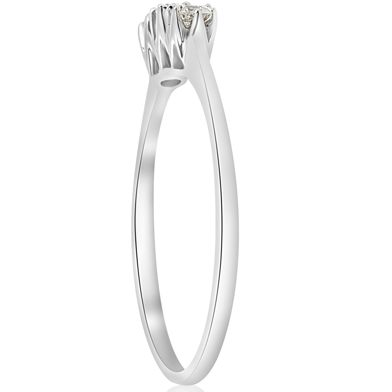 1/5ct 3-Stone Diamond Promise Ring 14K White Gold (G-H, I1)