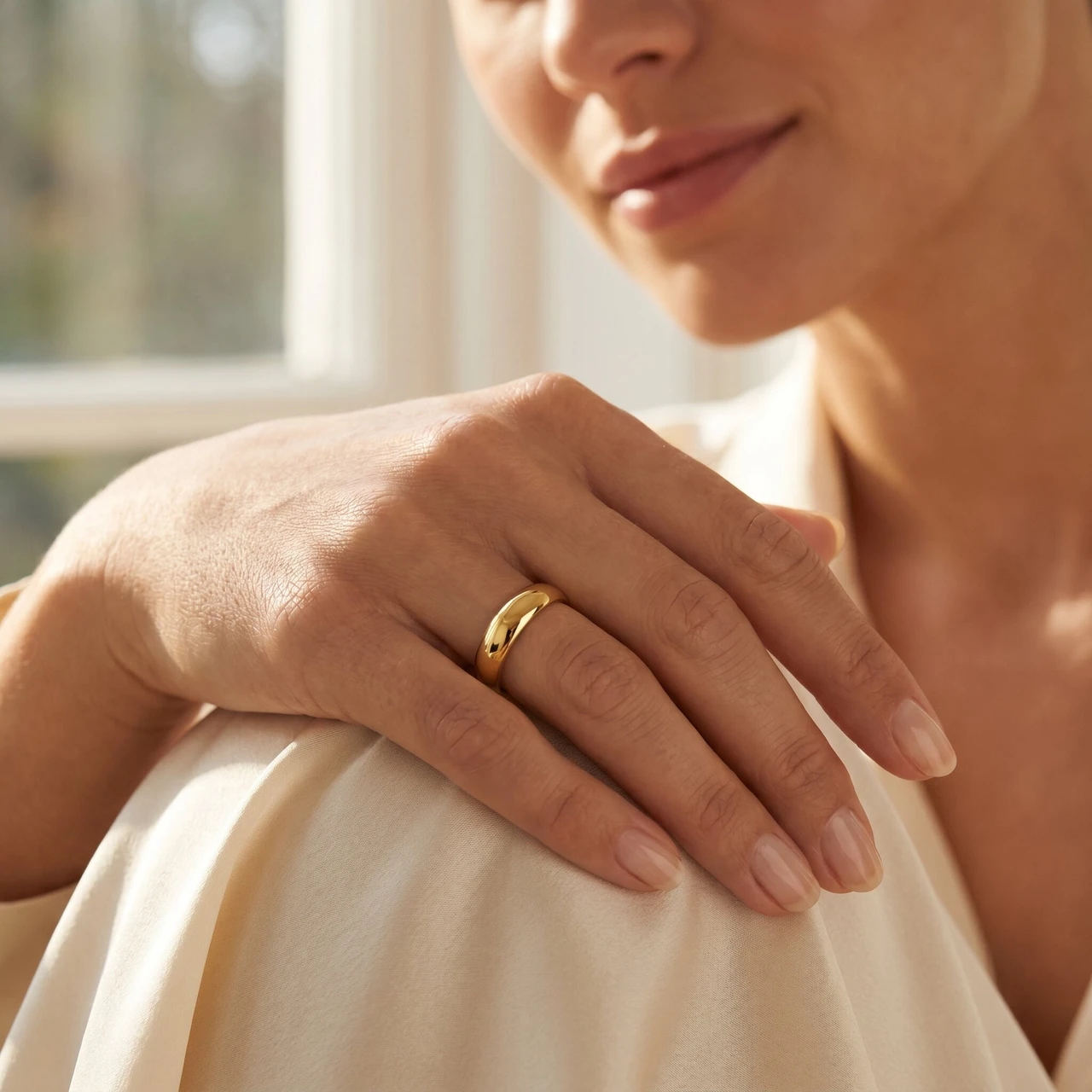4mm Dome High Polished Wedding Band 10K Yellow Gold