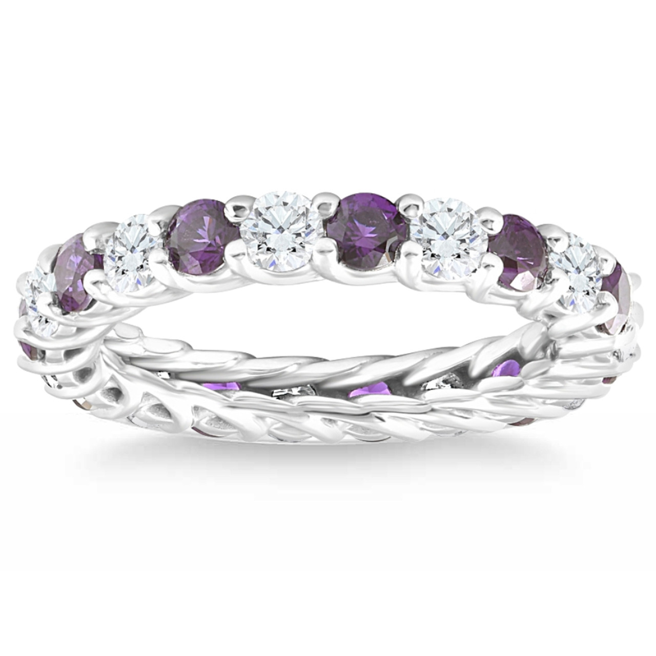 Amethyst eternity ring white shop gold