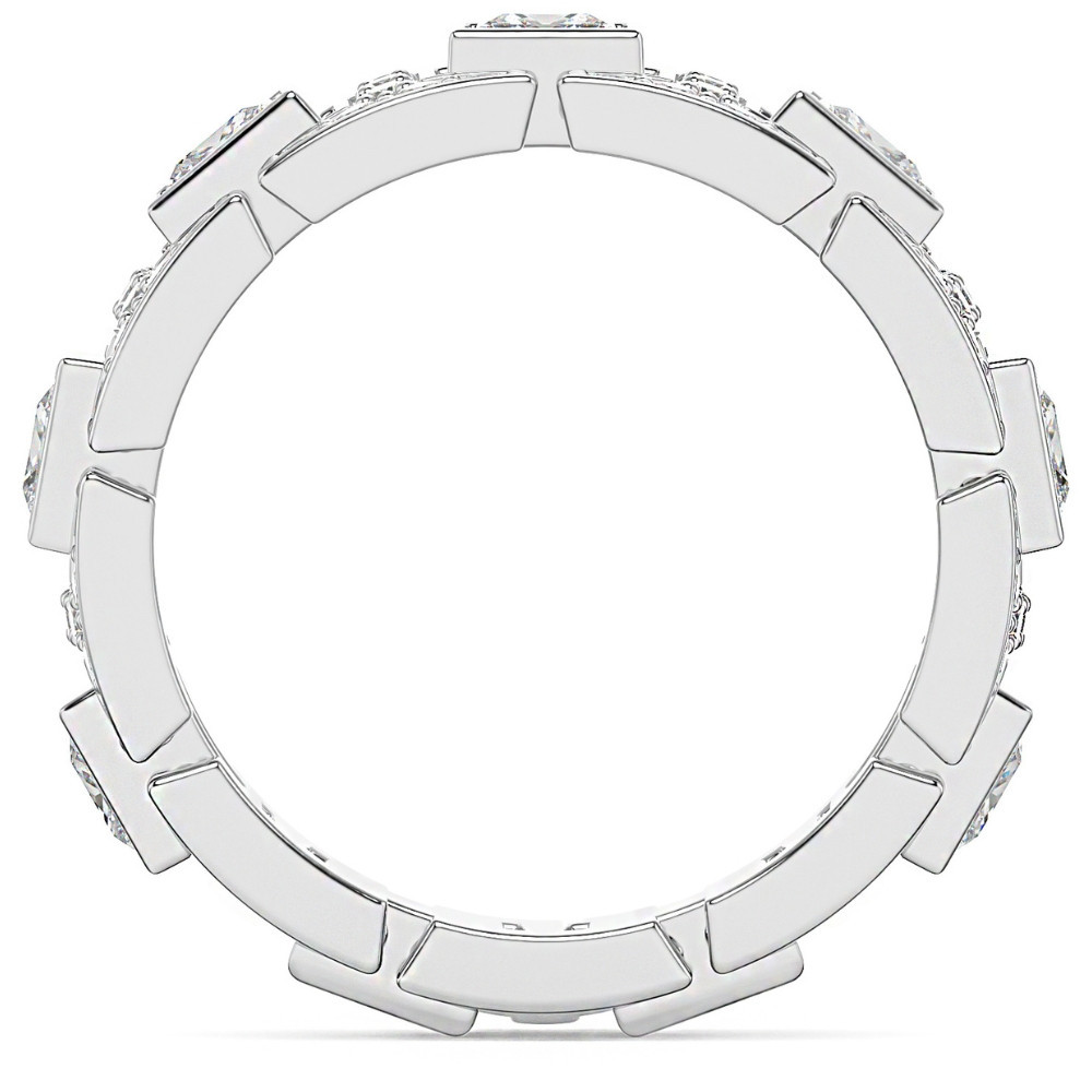 4Ct Men's Princess Cut Diamond 10MM Wide Ring Wedding Band Lab Grown (F-G, VS)