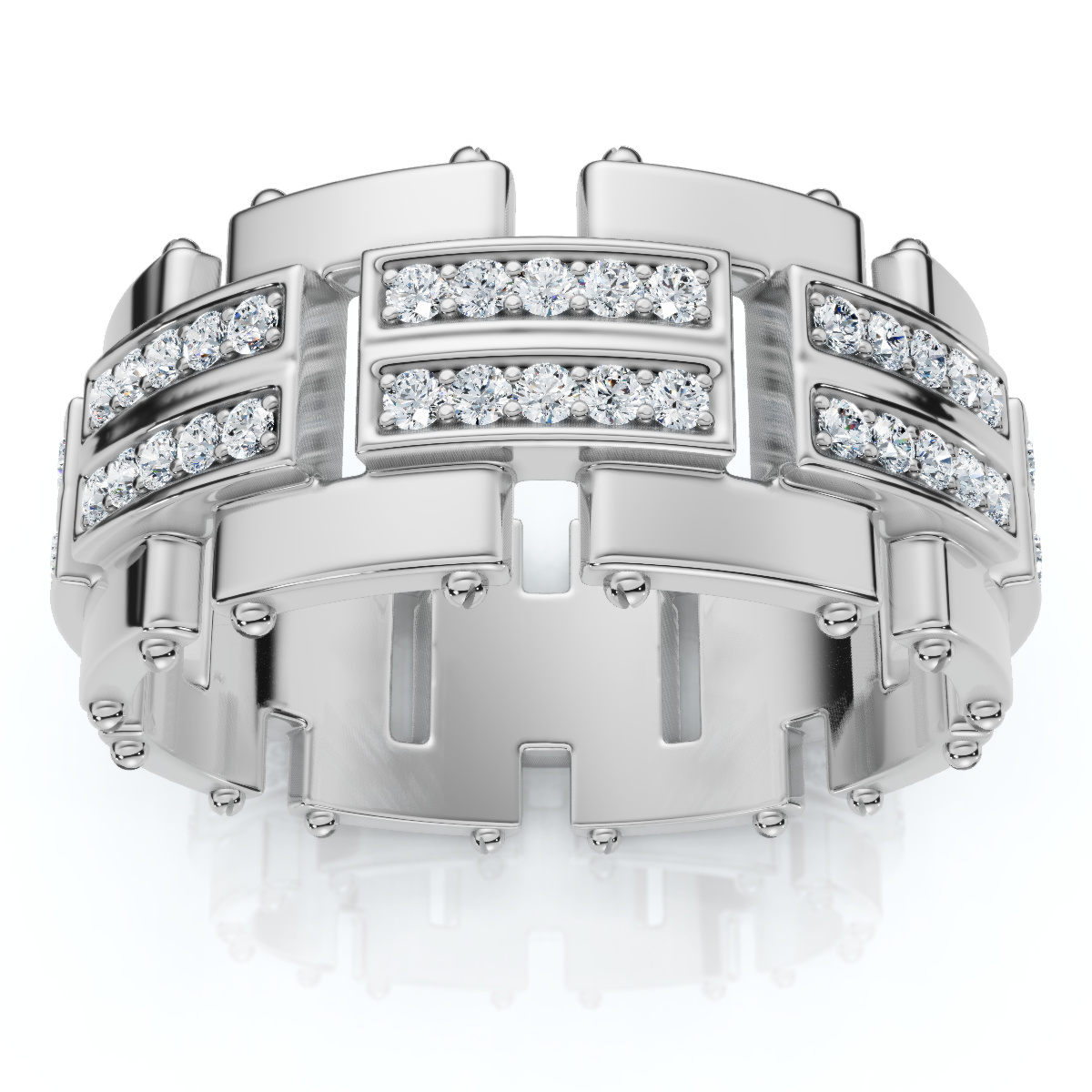 3/4Ct Men's Round Cut Diamond 10MM Wide Ring Wedding Band 10k Gold Lab Grown (F-G, VS)