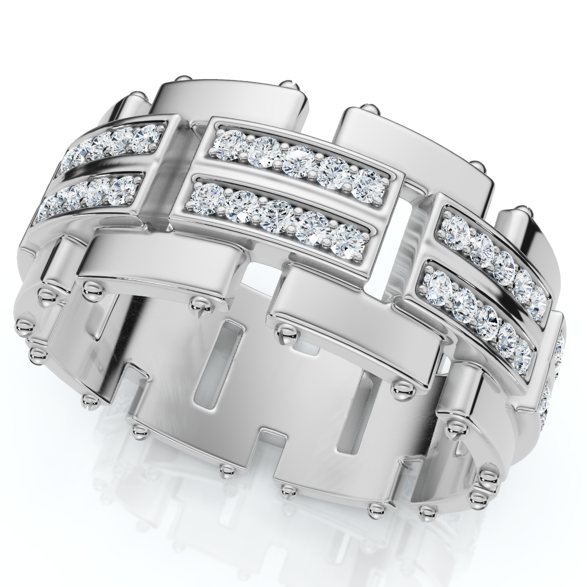 3/4Ct Men's Round Cut Diamond 10MM Wide Ring Wedding Band 10k Gold Lab Grown (F-G, VS)