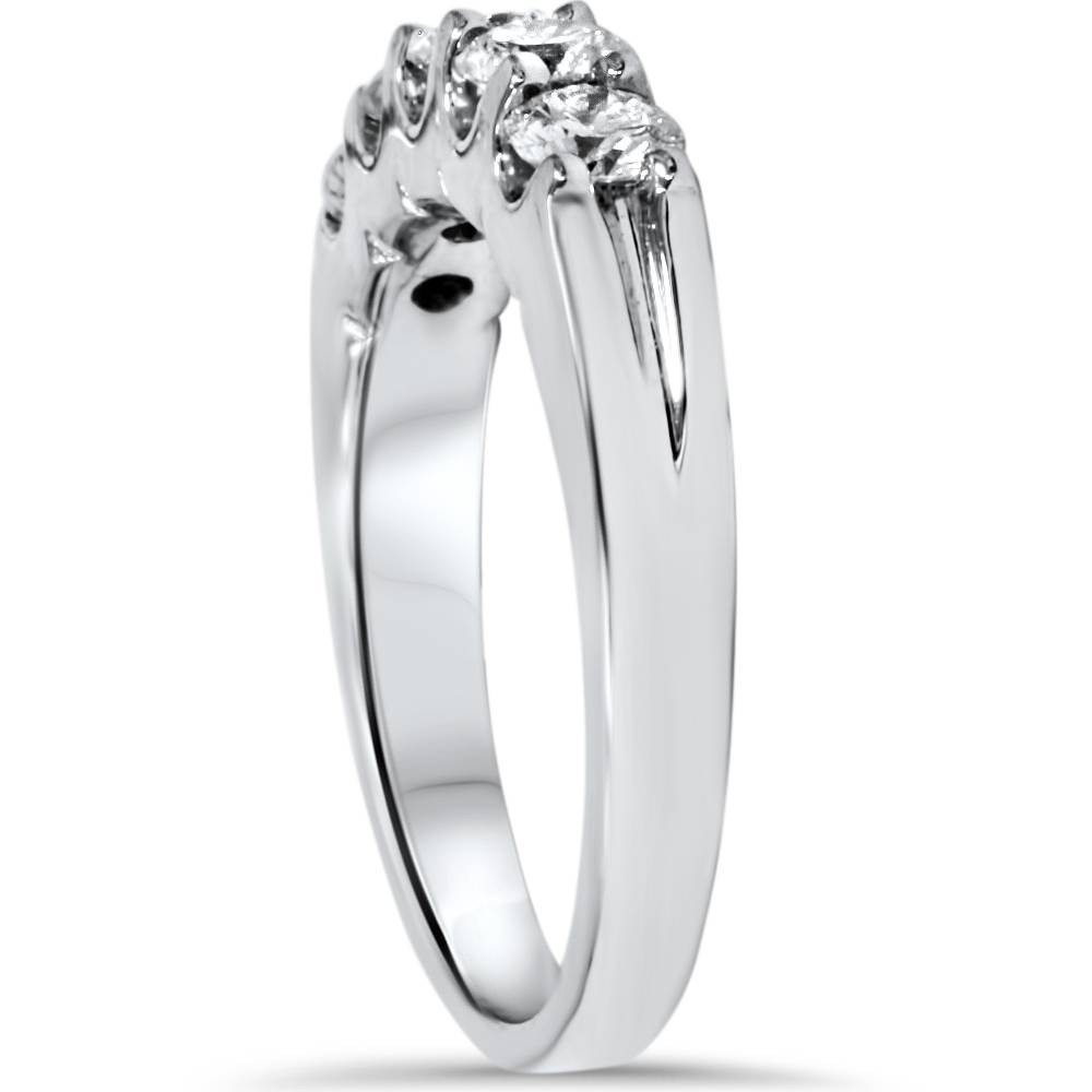 1ct Diamond Wedding Ring Anniversary Stackable Band 14K White Gold (H-I, I1)