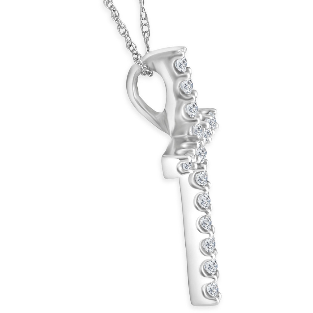 1/3 Ct Lab Diamond Cross Pendant Necklace 18