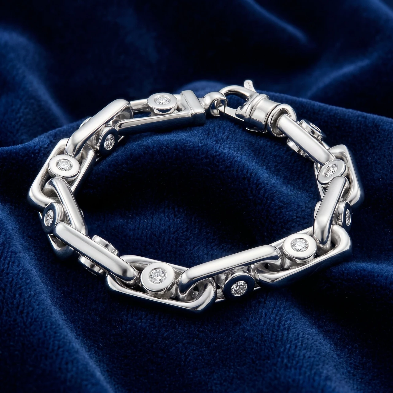 5Ct Diamond Men's 14k Gold (105gram) or Platinum (170gram) 10mm Bracelet 8.75" (G-H, SI)