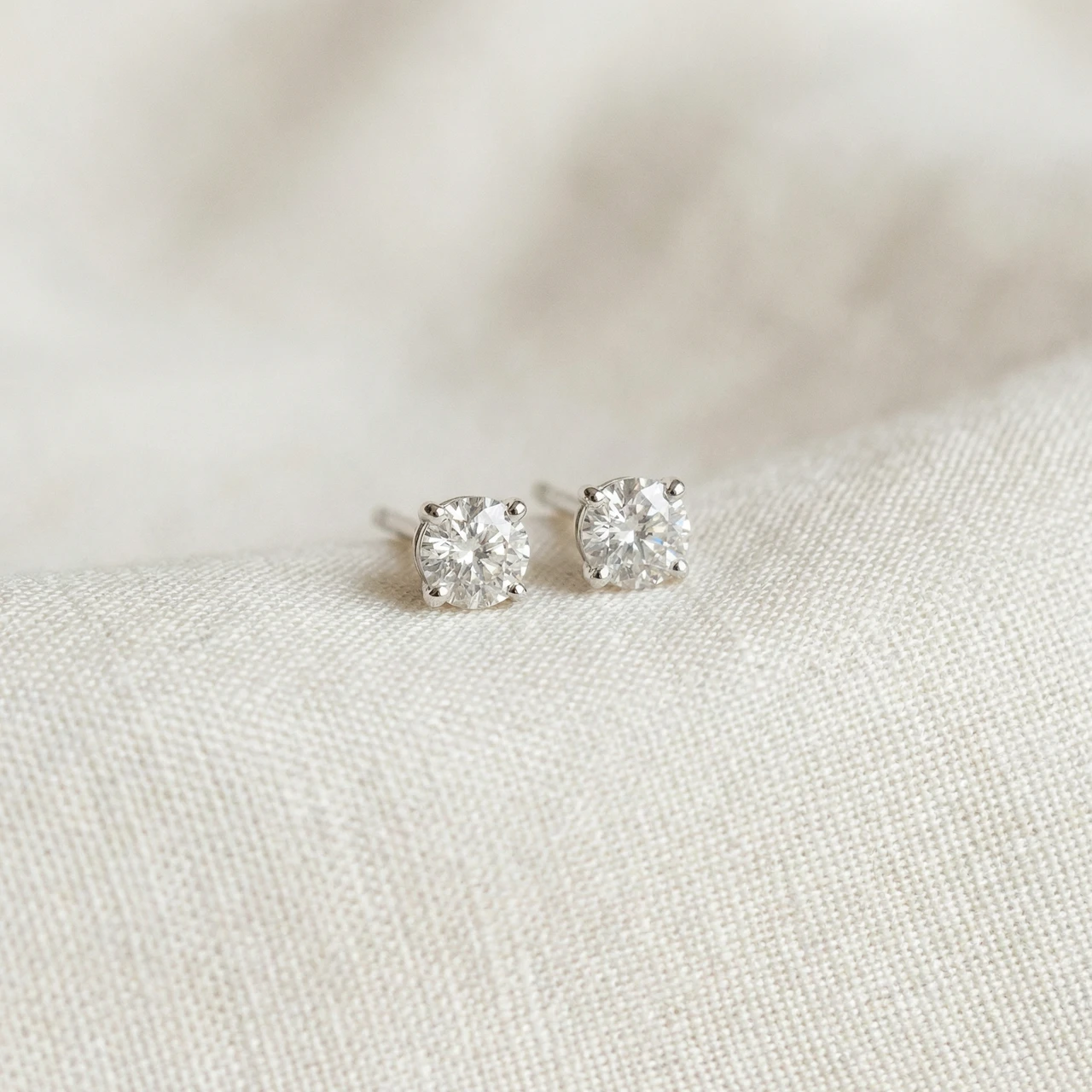 1/2Ct TW Diamond Studs in 14k White or Yellow Gold Lab Grown (H-I, VS)