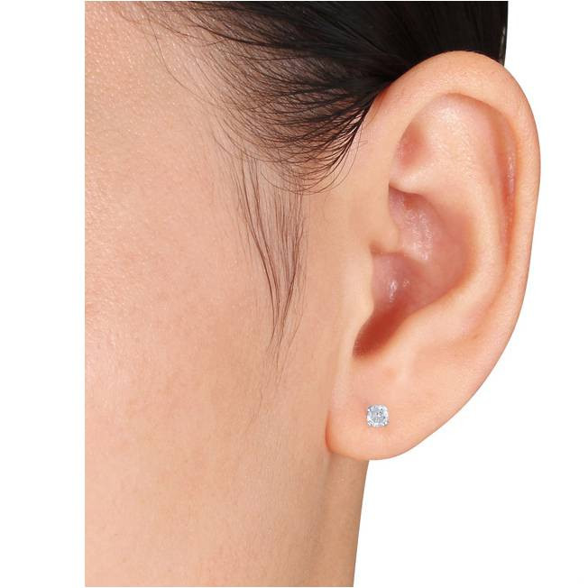 1/2Ct TW Diamond Studs in 14k White or Yellow Gold Lab Grown (H-I, VS)