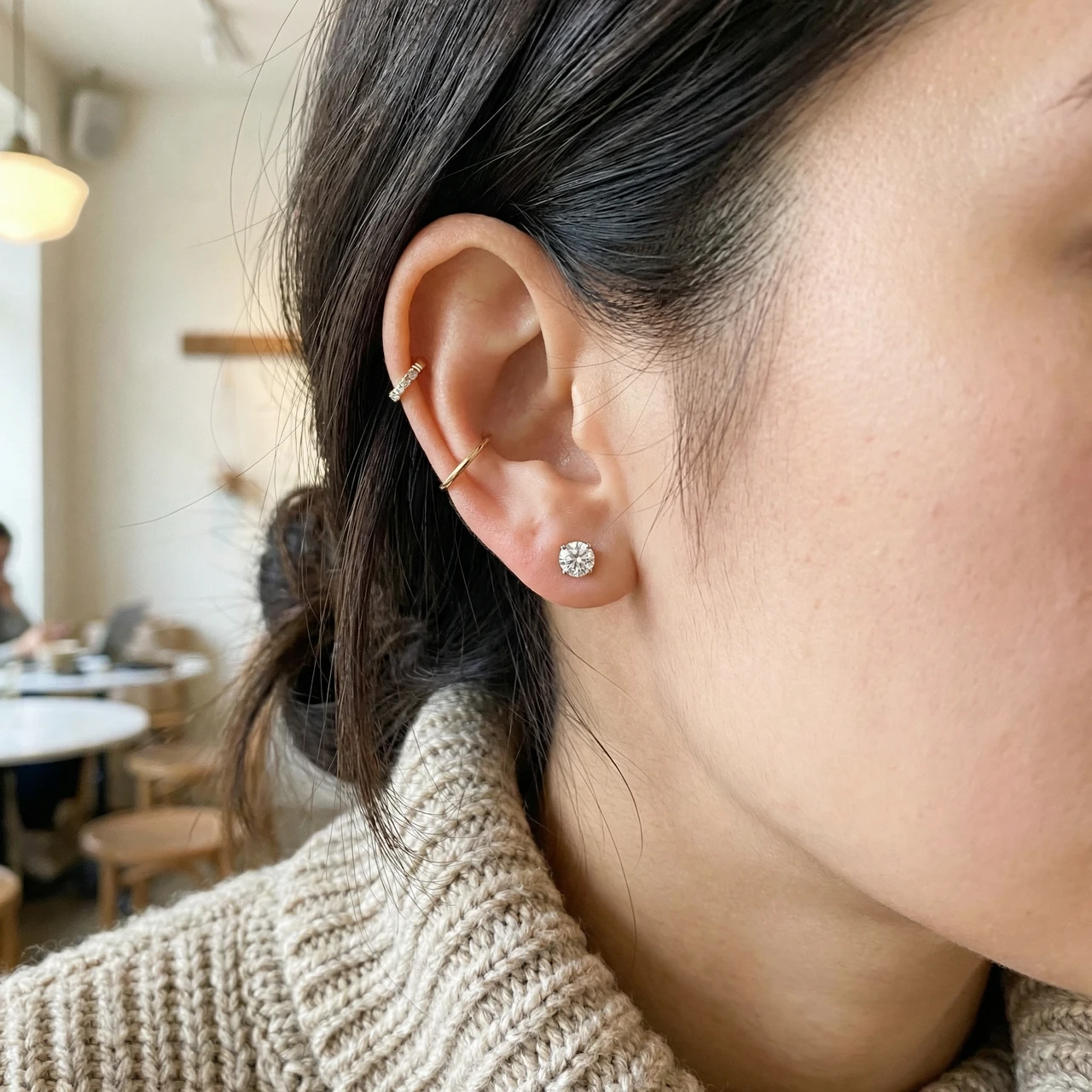 1/2Ct TW Diamond Studs in 14k White or Yellow Gold Lab Grown (H-I, VS)