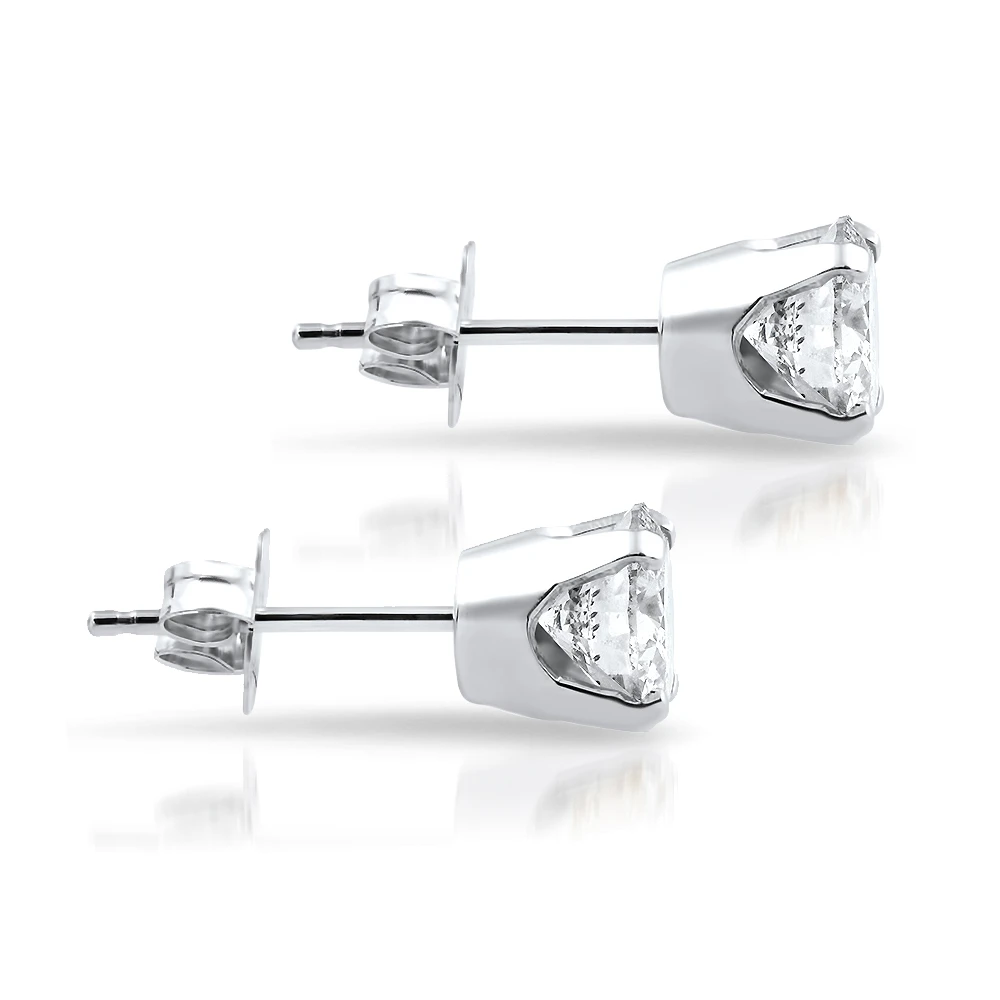 1/2Ct TW Diamond Studs in 14k White or Yellow Gold Lab Grown (H-I, VS)
