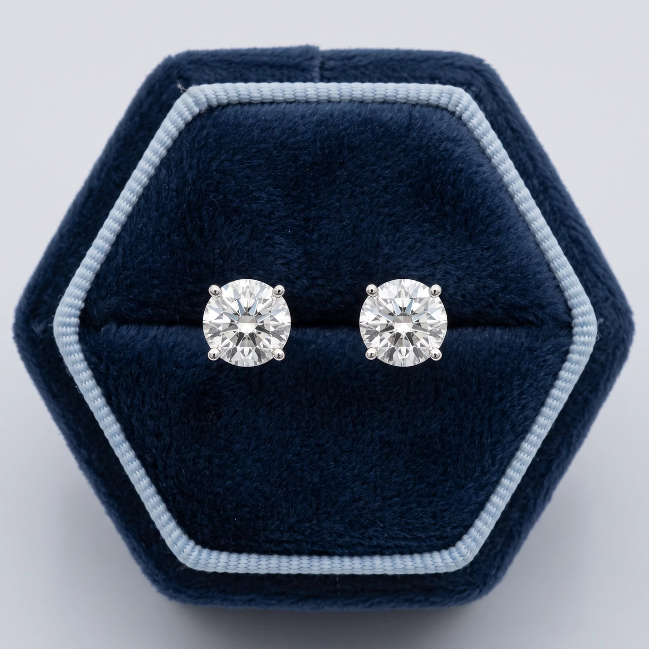 1/2Ct TW Diamond Studs in 14k White or Yellow Gold Lab Grown (H-I, VS)