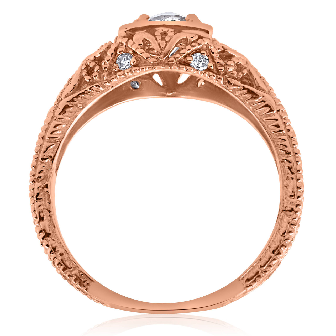 Emery 5/8 Ct Vintage Diamond Antique Engagement 14K Rose Gold (H-I, I1)