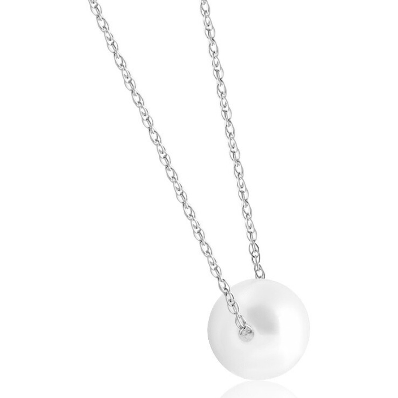 7mm Pearl Necklace in 14k White or Yellow Gold 7mm Pearl Necklace in 14k White or Yellow Gold