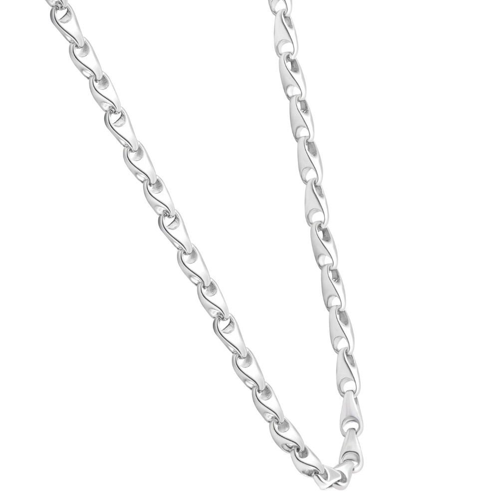 Men's Polished Steel Single Tone Clasp 6mm Flexible Link  26" Chain