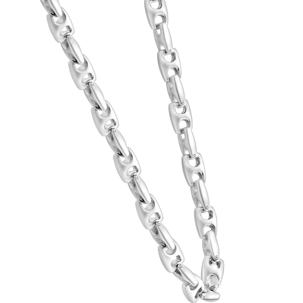 Men's Polished Steel Clasp Mariner 9.5mm Flexible Link 24