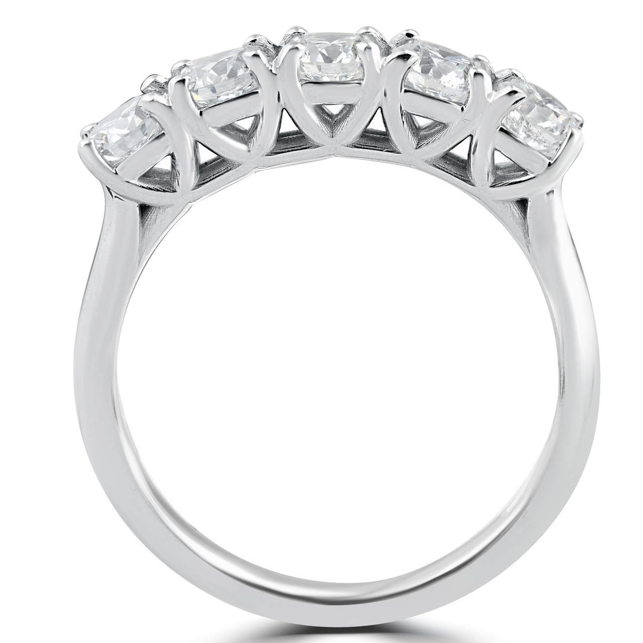 1 1/4 ct 5-Stone Diamond Trellis Anniversary Ring 14k White Gold (I-J, I1)