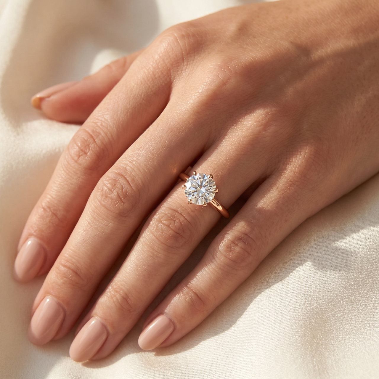 14k Yellow Gold 1 1/2ct Round Solitaire Diamond Engagement Ring Lab Grown (G-H, VS2-SI1)