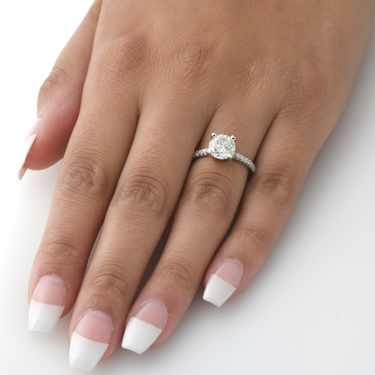 2 1/3 cttw Diamond Engagement Ring Solitaire Round Brilliant Cut 14k White Gold (G-H, I1) 2 1/3 cttw Diamond Engagement Ring Solitaire Round Brilliant Cut 14k White Gold (G-H, I1)