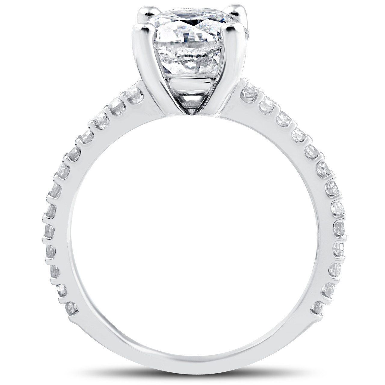 2 1/3 cttw Diamond Engagement Ring Solitaire Round Brilliant Cut 14k White Gold (G-H, I1) 2 1/3 cttw Diamond Engagement Ring Solitaire Round Brilliant Cut 14k White Gold (G-H, I1)