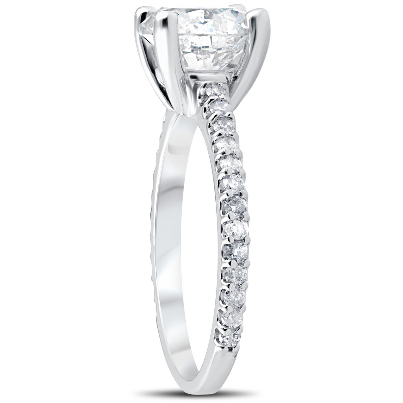 2 1/3 cttw Diamond Engagement Ring Solitaire Round Brilliant Cut 14k White Gold (G-H, I1) 2 1/3 cttw Diamond Engagement Ring Solitaire Round Brilliant Cut 14k White Gold (G-H, I1)