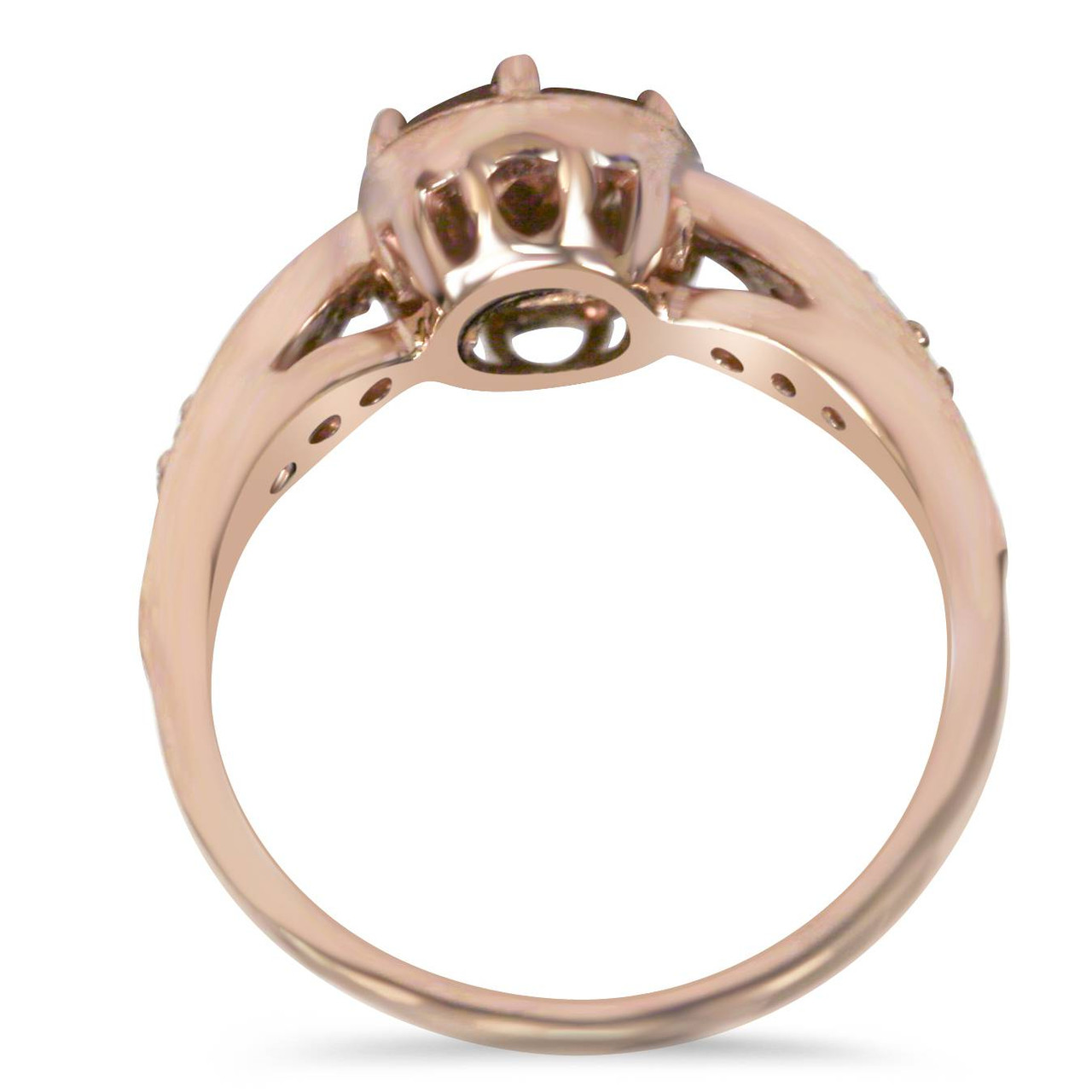 1ct Vintage Morganite & Diamond Ring 14K Rose Gold (H-I, I1)