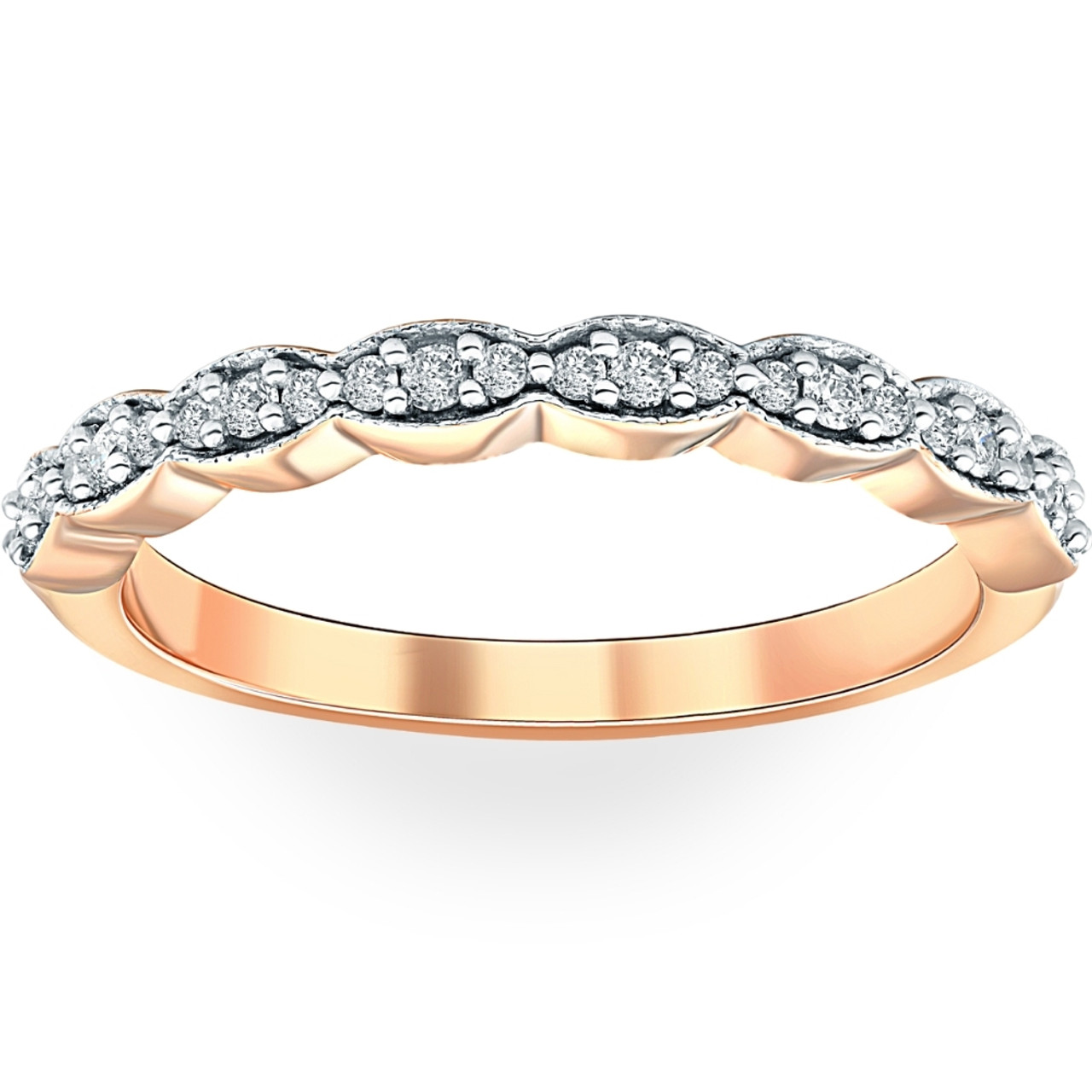 10k Rose Gold Stackable Eternity Diamond Wedding Band (1/4 cttw, I-J C 