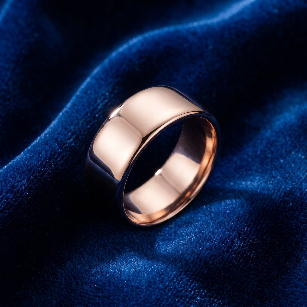 10mm Dome High Polished Wedding Band 14K Rose Gold
