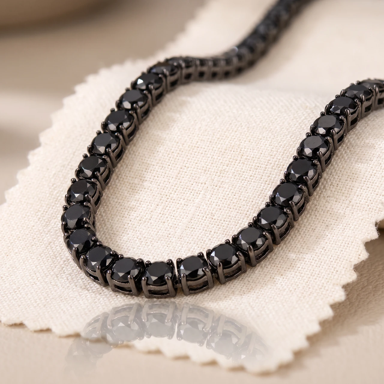 27.88Ct Round Cut Black Diamond Tennis Necklace 18" 14k Black Gold (Black, I2-I3)