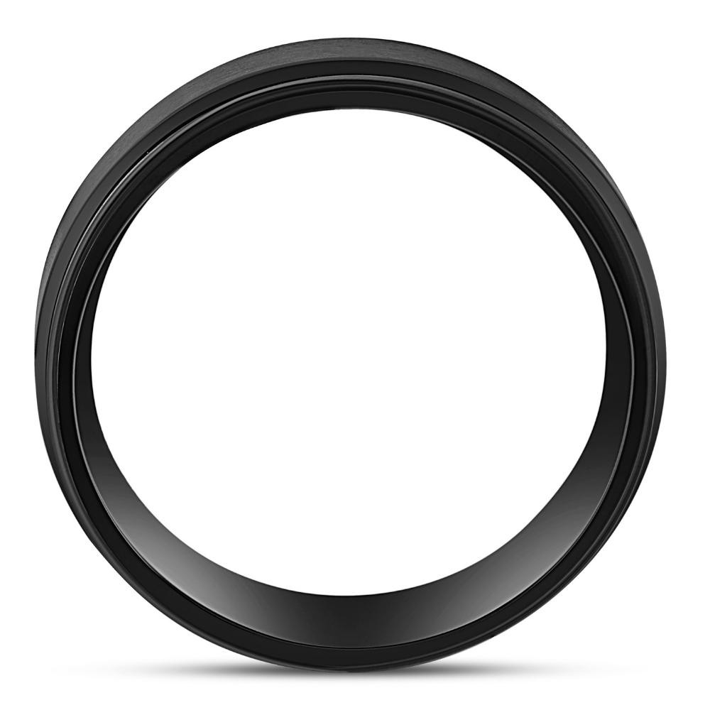 Mens 9mm Titanium Black Comfort fit Brushed Wedding Band
