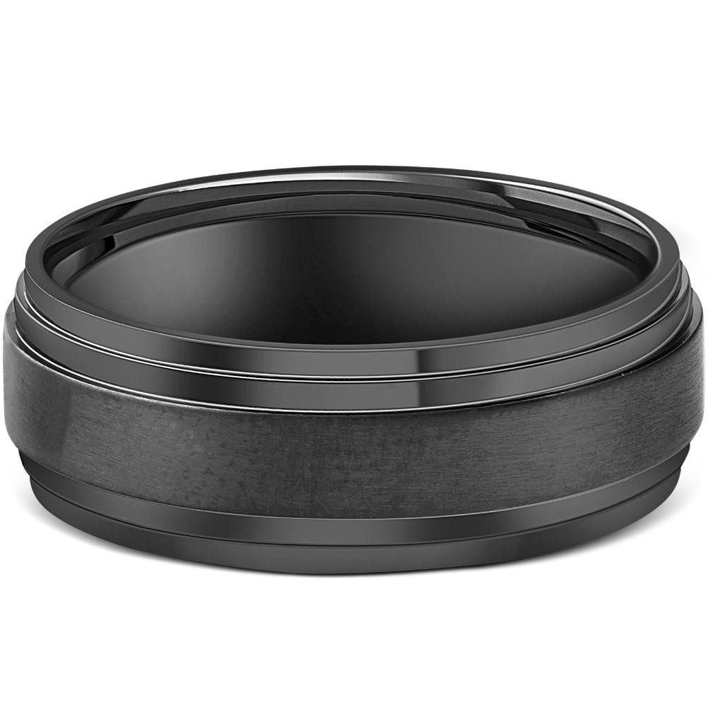 Mens 9mm Titanium Black Comfort fit Brushed Wedding Band