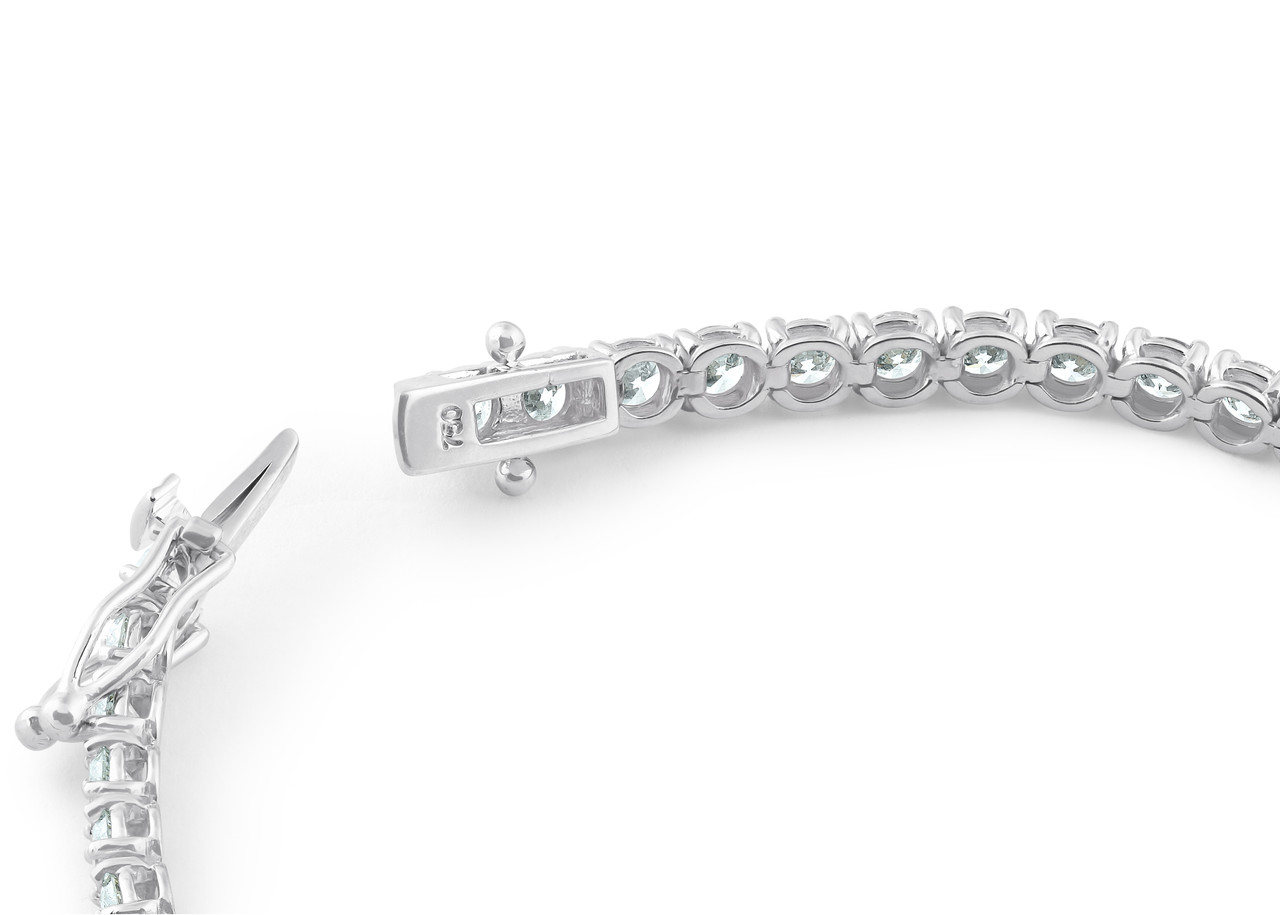 7ct Diamond Tennis Bracelet 14K White Gold Women's 7" Round Cut (G-H, I1)