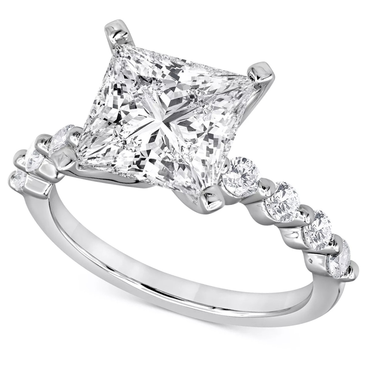 3Ct Princess Cut Diamond Engagement Ring 14k White Gold Lab Grown (G-H, VS) 3Ct Princess Cut Diamond Engagement Ring 14k White Gold Lab Grown (G-H, VS)