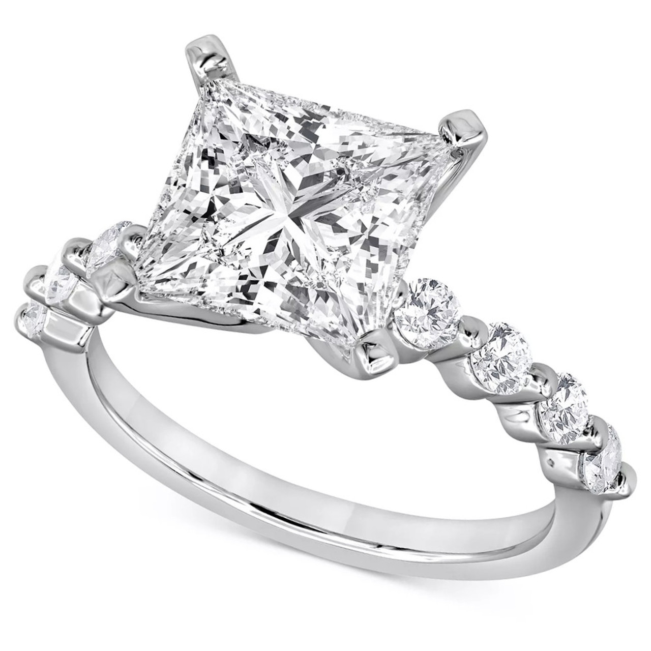 3Ct Princess Cut Diamond Engagement Ring 14k White Gold Lab Grown (G-H, VS) 3Ct Princess Cut Diamond Engagement Ring 14k White Gold Lab Grown (G-H, VS)