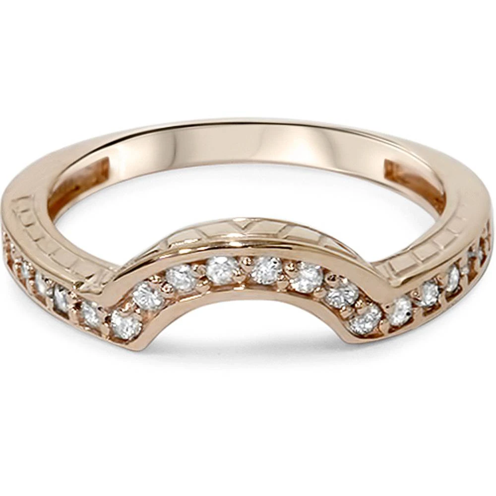 1/4ct Vintage Diamond Curved Guard Ring 14K Rose Gold (H-I, I1)