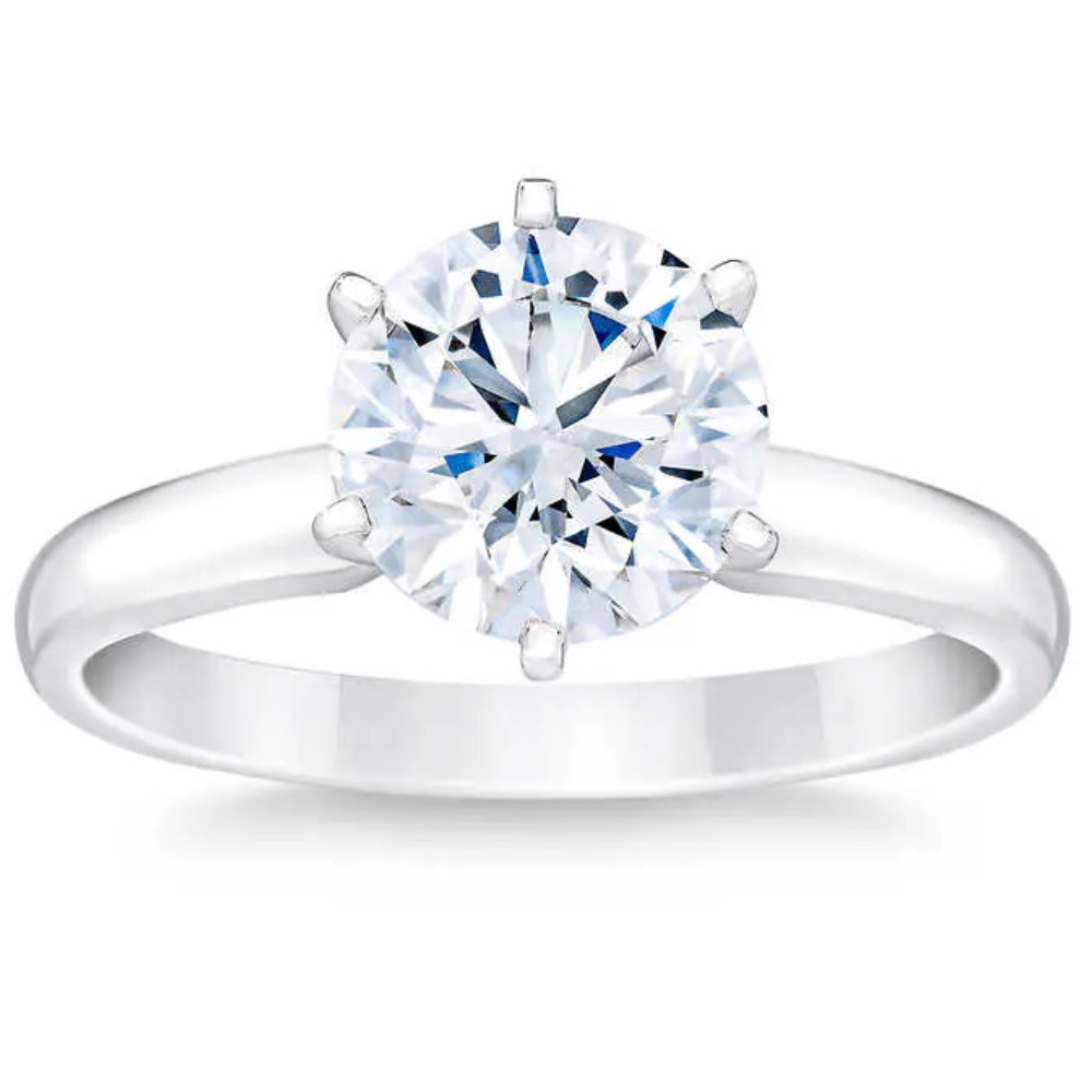 2 1/2 Carat Certified Diamond Solitaire Engagement Ring 14k Gold Lab Grown (H-I, VS2-SI1)