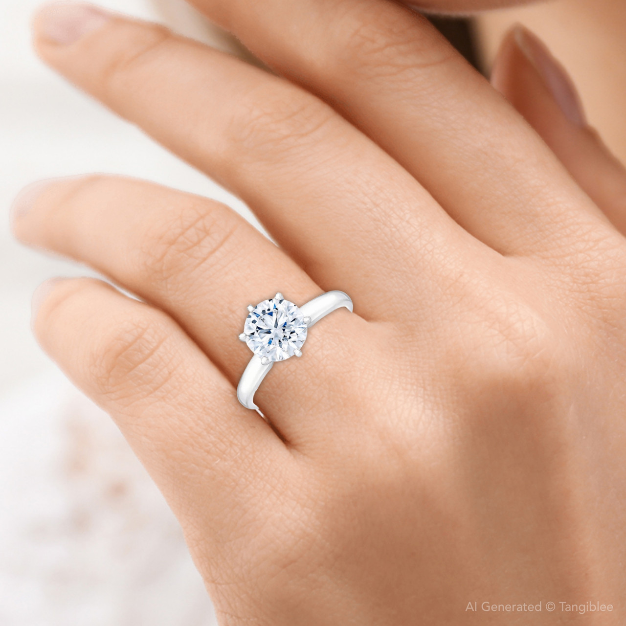 2 1/2 Carat Certified Diamond Solitaire Engagement Ring 14k Gold Lab Grown (H-I, VS2-SI1)