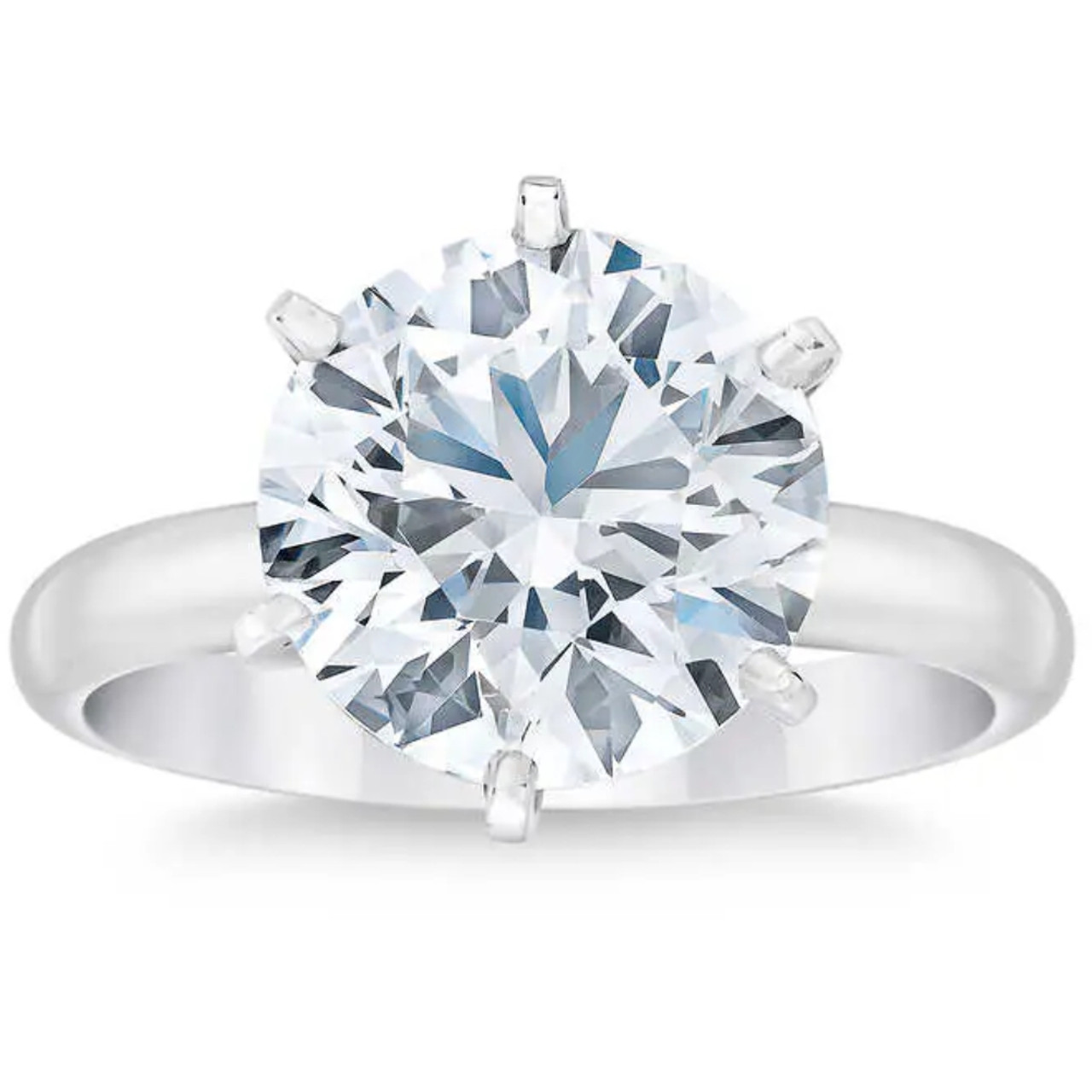 Platinum 1 - 5 carat Round Certified Diamond Engagement Ring Lab Grown  (G-H, VS)