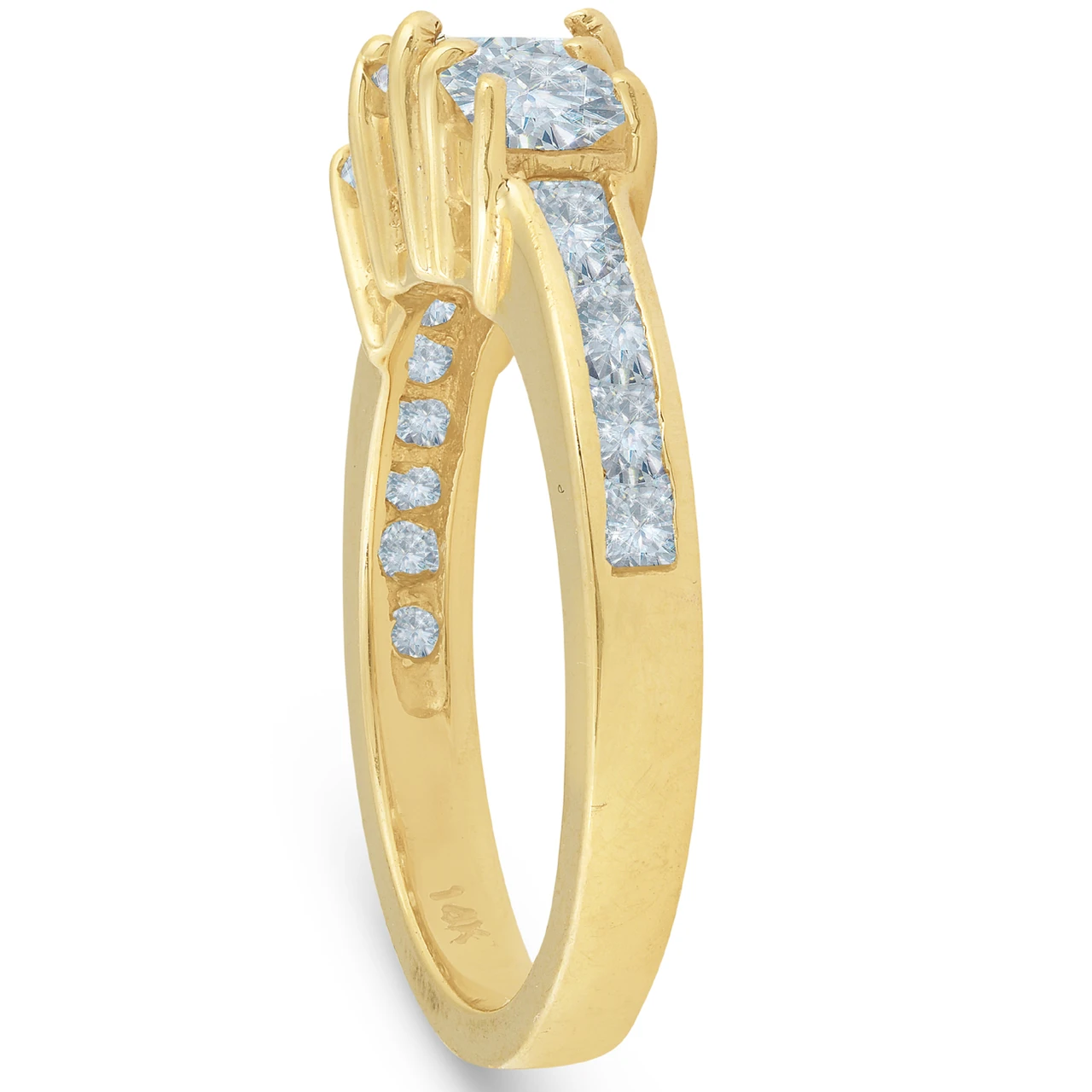 2ct Three Stone Diamond Ring 14K Yellow Gold (H-I, SI)